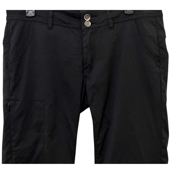 PRANA Black Halle Straight Leg Mid Rise Pants Roll Up Outdoor Hiking 10 Short - Picture 7 of 11
